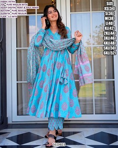 ชุดเดรสปาร์ตี้สำหรับผู้หญิงทรง Anarkali ยาวคลุมพื้น แบรนด์ Aafreen Sage Luxe รุ่น Bandhani ผ้ามาสลินปักลาย แห้งเร็ว สไตล์ดั้งเดิม - Product Image 2