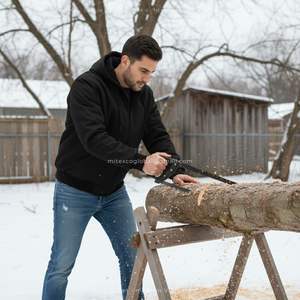 Abrigo de trabajo negro con capucha-Chaqueta vintage de lona de algodón 100% repelente al agua duradera Chaqueta OEM ODM - Product Image 6
