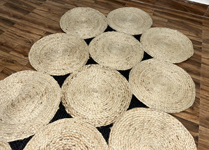 <b>Large</b> Extra <b>Large</b> Braided 100% Organic Jute Eco-Friendly Bohemian Style Solid Color Handmade Area <b>Rug</b> OEM Manufacturing Custom - Product Image 2