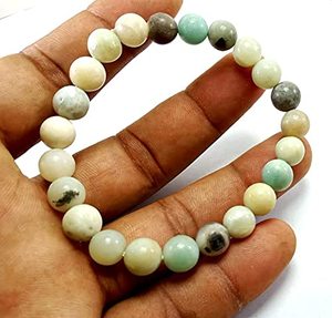 Bracelet rond en perles d'amazonite Feng Shui faites à la main pour hommes et femmes, perles rondes en pierre, taille 8-10mm, bijoux à la mode, énergie - Product Image 6