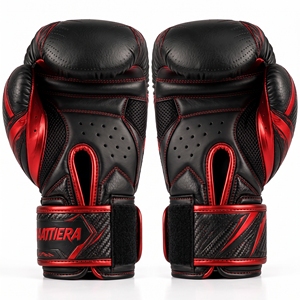 Guantes de Boxeo Personalizados para Adultos, Negros, Rojos y Blancos, con Estampado, para Entrenamiento y Sparring, Fabricante OEM, Venta al Por Mayor, Deportes para Adultos - Product Image 3