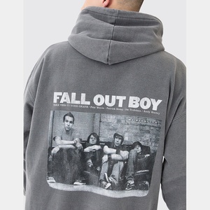 Sudadera con capucha lavada con ácido para hombre, nueva moda de otoño e invierno, diseño informal de estilo callejero con aspecto desgastado, Material de algodón 100% - Product Image 2