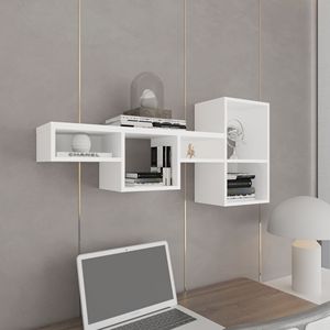 Wallshe 47 \ "ampio scaffale cubo modulare 7 livelli mensola a muro bianco per soggiorno camera da letto casa ufficio - Product Image 1