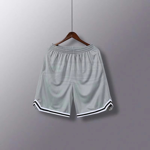 Shorts de basketball 100 % coton à séchage rapide et respirants pour hommes avec cordon de serrage, taille mi-haute, logo personnalisé sur le devant - Product Image 4