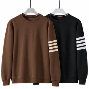 Sudadera de Algodón para Hombre 2027, Cuello Redondo, Corte Holgado, Cuatro Rayas, Manga Larga, Ropa Deportiva para Otoño - Product Image 3