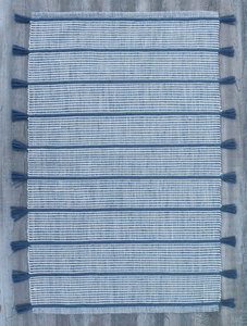 Alfombra Moderna Hecha a Mano para Exteriores, con Rayas, de Poliéster, Tejido Plano, Rectangular, Reversible, Lavable, Apta para Mascotas, de Pelo Corto y Antideslizante - Product Image 3