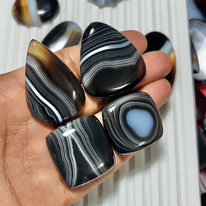 Venta al por Mayor de Cristales Curativos de Ágata Negra Banda Negra de Alta Calidad, Ágata Negra Banda Negra Natural para Decoración del Hogar y Regalos - Product Image 2