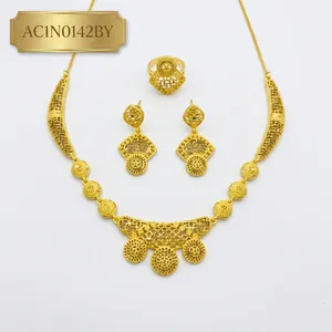 Gold Plated Jewelry <b>Necklace</b> Earring & <b>Ring</b> for Girl & Woman - Product Image 2