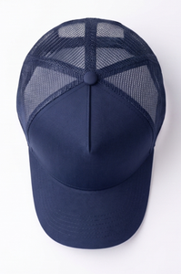 Casquette de camionneur bleu marine unisexe, ajustable, en tissu mesh, 5 panneaux, style décontracté pour adulte, printemps-été - Product Image 5