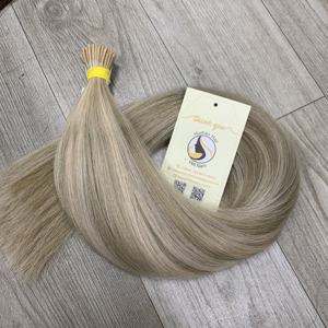 Drop Shipping Double Drawn Keratin Bond I Tip Extensions de cheveux humains russes droits naturels - Product Image 2