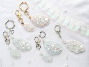 Fashion Embroidery Beaded Keychain Handmade Beaded <b>Bag</b> <b>Charm</b> for Women - Product Image 1