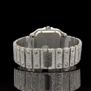 Montre de luxe de qualité supérieure, sertie de diamants blancs, boîtier en acier inoxydable et bracelet réglable pour hommes, disponible au meilleur prix - Product Image 3