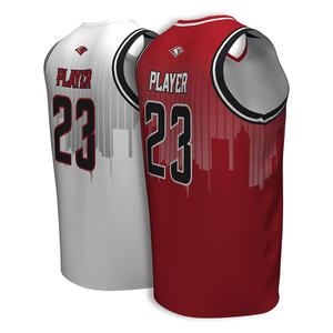 Camiseta de baloncesto sin mangas con logo personalizado, diseño de cuello en V, 23 diseños sublimados, transpirable, 100% poliéster - Product Image 3