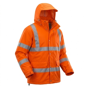 Chaleco de Seguridad de Alta Visibilidad Clase 2, Resistente, de Poliéster, con Luz LED Intermitente, Logotipo Personalizado, Color Naranja, Impermeable - Product Image 2