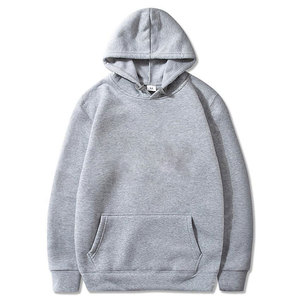เสื้อฮู้ดซิปผู้ชายทรงโอเวอร์ไซส์ ดีไซน์กระเป๋าหน้า สีเทาล้วน ผ้าเฟรนช์เทอร์รี่ สวมใส่สบายๆ ในฤดูใบไม้ร่วง น้ำหนัก 500 กรัม ถักทอ 100% - Product Image 5