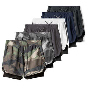 Short de sport 2-en-1 pour homme, léger, à séchage rapide, anti-plis, idéal pour la course et le fitness - Product Image 1