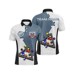 Camiseta de Billar Sublimada al por Mayor, Camiseta de Snooker Personalizada, Ropa Deportiva de Algodón y Poliéster para Hombre - Product Image 1