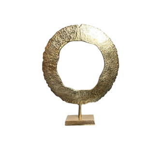 Desktop Sculpture <b>Figure</b> Ornaments Gold Plated Metal Leave Abstract Sculpture on Base Home and Office Decorative - Product Image 3