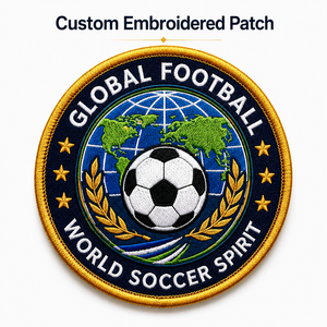 Parches Bordados con Texto Personalizado, Insignias de Equipo al por Mayor, Parche Bordado para Chaquetas de Fútbol OEM - Product Image 1