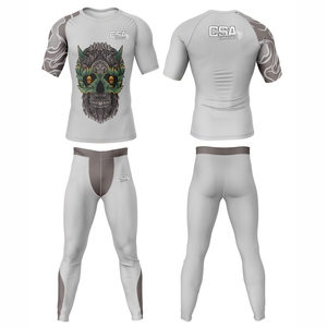 Conjunto de Rashguard Personalizado con Diseño Impreso Digitalmente para BJJ, MMA y Lucha Libre, Venta al Por Mayor Directa de Fábrica, Traje de Compresión Transpirable para Hombre - Product Image 1