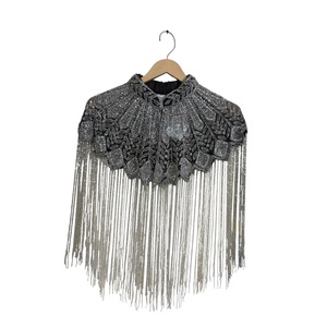 2026 High Quality Embellished Rhinestone Beaded Mesh <b>Shawl</b> <b>Women</b> Vintage Party Fashion Breathable Color Blocking 100% Cotton - Product Image 1