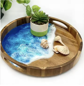 Plateau en résine époxy de haute qualité pour le service des aliments Plateau en bois Revêtements de sol époxy d'Inde - Product Image 5