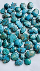 Prix de gros 100% naturel Aamna Gems Pierre précieuse turquoise iranienne taille ovale cabochon taille personnalisée pierre en vrac pour la fabrication de bijoux - Product Image 2