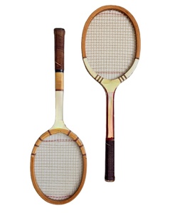Unisex Customize All Sizes and Colours Wooden Badminton Racket Tennis With Gripy Soft Handle Hard <b>Netting</b> and Custom Logo - Product Image 1