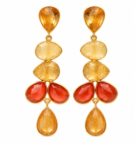 Pendientes Colgantes Circulares de Cuarzo Chapados en Oro de Plata de Ley S925 para Mujer, Diseño Único y Brillante, Hipoalergénicos, Minimalistas - Product Image 3