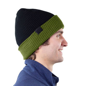 Bonnet en tricot unisexe noir et vert, best-seller, casquettes de sport, logo personnalisé, broderie 3D, acrylique - Product Image 6