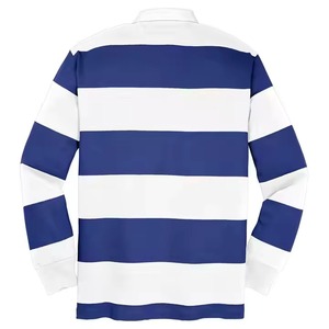 เสื้อโปโลแขนยาวลายทางสำหรับผู้ชาย ผ้าถัก สีดำเทา ทรงปกติ สวมใส่สบาย - Product Image 6