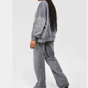 Survêtements décontractés pour femmes avec logo personnalisé, effet délavé, service ODM/OEM de haute qualité, survêtements hip-hop sur mesure de haute qualité, taille XL - Product Image 4