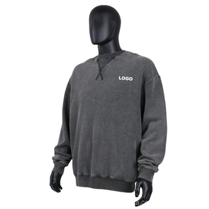 เสื้อสเวตเชิ้ตคอกลมทรงปกติผ้าฝ้ายย้อมสีพื้นพิมพ์ลายดิจิทัลสไตล์วินเทจสำหรับผู้ชาย รุ่นสั่งทำขายส่งประจำปี 2026 - Product Image 4