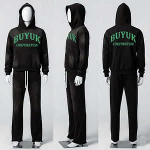 Survêtements à capuche personnalisés avec impression en relief et broderie vieillie, vente en gros, nouveau design, style streetwear d'hiver, coupe évasée, très demandés - Product Image 6