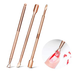 Empujador de Cutículas Profesional para Manicura, Herramienta de Limpieza de Cutículas de Acero Inoxidable, Herramienta de Belleza para el Cuidado de las Uñas - Product Image 1