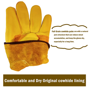 ถุงมือขับรถฤดูหนาวแบบหนังเต็มผืน ราคาประหยัด บุซับในเต็มรูปแบบ ป้องกันการเสียดสี ป้องกันการบาด ทนความร้อน ถุงมือนิรภัยเพื่อความอบอุ่น - Product Image 6