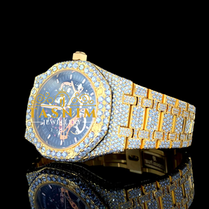 นาฬิกาข้อมือแบบกำหนดเอง รุ่น Iced Pass VVS Diamond คุณภาพพรีเมียม สไตล์สปอร์ต ธุรกิจ แฟชั่น  หน้าปัดแบบเหรียญ  ระบบควอตซ์ ETA ขนาด 41 มม. สายสแตนเลส กระจก - Product Image 2