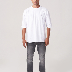 Camiseta Blanca de Manga Corta para Hombre, Cuello Redondo, Corte Regular, Algodón Jersey, Diseño Liso de Color Sólido, Estilo Casual - Product Image 1