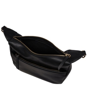 Sac bandoulière élégant en cuir noir pour femme avec poche avant zippée et sangle réglable – Fabricant et fournisseur - Product Image 4