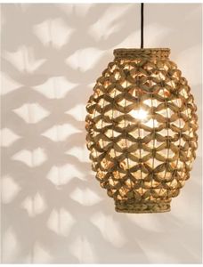 Water Hyacinth <b>Ceiling</b> <b>Light</b> <b>Shade</b> Featuring Handwoven Natural Fiber Design for Decorative Hanging Use - Product Image 4