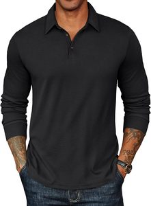 Camisa Polo Casual de Manga Larga para Hombre, Camisa Polo con Cuello a la Moda - Product Image 3