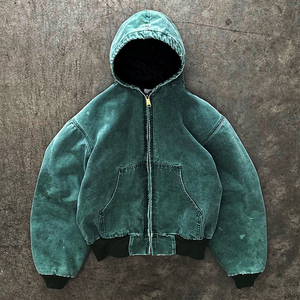 Custom Men Vintage Washed <b>Black</b> <b>Zip</b> Up <b>Hoodie</b> New Trendy Oversized Streetwear Casual Outerwear Distressed Fashion For Unisex - Product Image 6