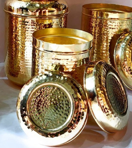 Boîte de rangement en laiton pour épices, la plus vendue, 250 ml, design luxueux pour la maison et la restauration, prix d'usine - Product Image 4