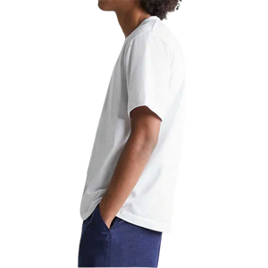 Men's <b>White</b> Short Sleeve T-Shirt 100% Cotton Regular Fit O-Neck Casual Solid Color Jersey Knitted Blank Design Left Sleeve Logo - Product Image 3