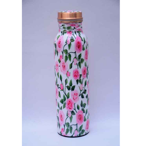 Botella de Agua de Cobre con Diseño Maravilloso y Estampado en Esmalte, Botella de Agua Saludable 100% Cobre Puro - Product Image 2