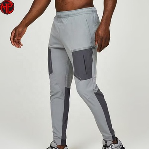 Custom logo High Quality Splicing Work Casual Pants Mesh Straight <b>String</b> Pants Puff Printing Custom Sweatpants Men Nylon Pant - Product Image 2