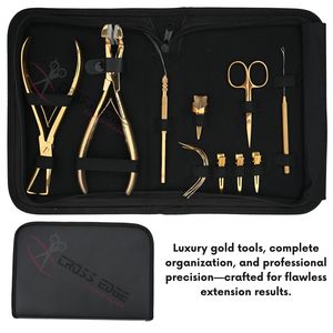 Kit complet d'outils pour extensions de cheveux Microlink et Nano Ring avec pince de retrait de micro-perles, pince à bandes adhésives, aiguilles à boucle, ciseaux - Product Image 6