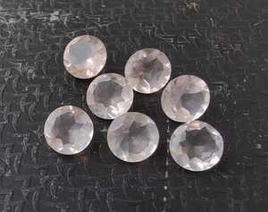 Cuarzo Rosa Natural, Forma Redonda, Corte Facetado, Color Rosa Calibrado, Gema Suelta para Joyería - Product Image 6