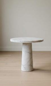 โต๊ะข้างหินอ่อนแท้ทำมือ |   โต๊ะวางของทรงกลมแบบโมเดิร์น - Product Image 5