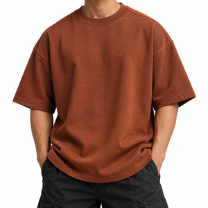 เสื้อยืดโอเวอร์ไซส์ผู้ชายแบบเปล่าสั่งทำได้ ขายส่ง ผ้าคอตตอนหนา 100% 180 กรัม ทรงหลวม พิมพ์ลายดิจิทัล สไตล์ฮิปฮอป - Product Image 6
